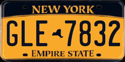 NY license plate GLE7832