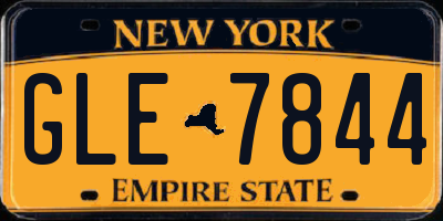 NY license plate GLE7844