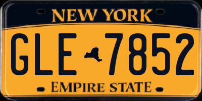 NY license plate GLE7852
