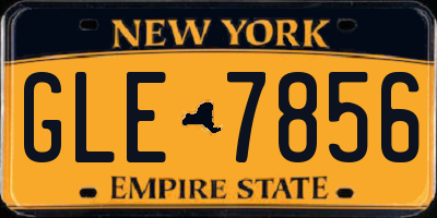 NY license plate GLE7856