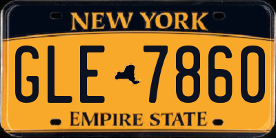 NY license plate GLE7860