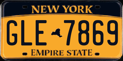 NY license plate GLE7869