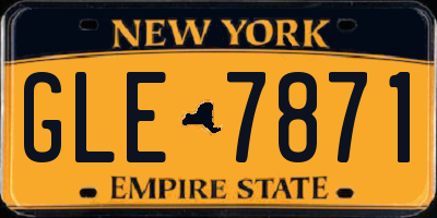 NY license plate GLE7871