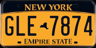 NY license plate GLE7874