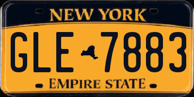 NY license plate GLE7883