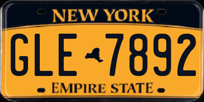 NY license plate GLE7892
