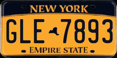 NY license plate GLE7893