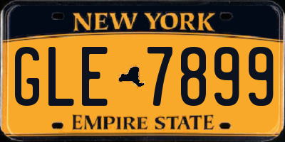 NY license plate GLE7899