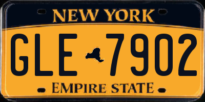 NY license plate GLE7902