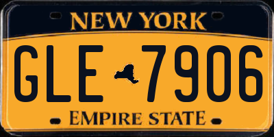NY license plate GLE7906