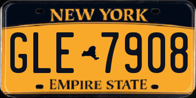 NY license plate GLE7908