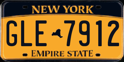 NY license plate GLE7912