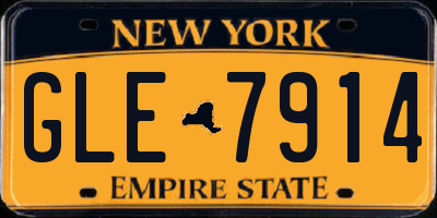 NY license plate GLE7914