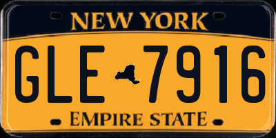 NY license plate GLE7916