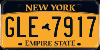 NY license plate GLE7917