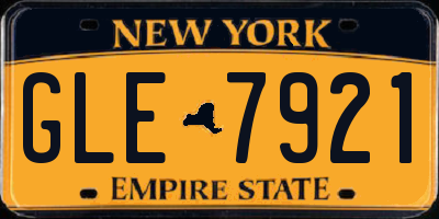 NY license plate GLE7921