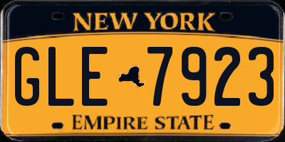 NY license plate GLE7923