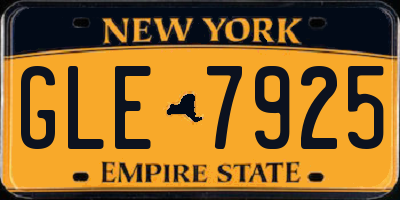 NY license plate GLE7925