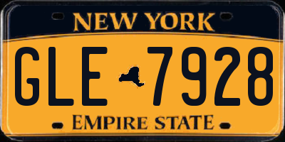 NY license plate GLE7928