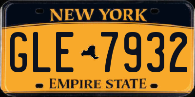 NY license plate GLE7932