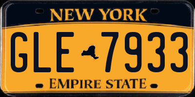 NY license plate GLE7933
