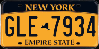 NY license plate GLE7934