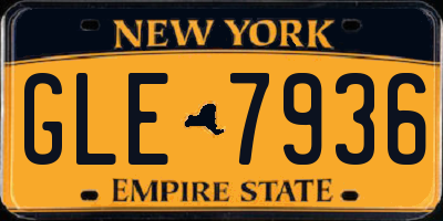 NY license plate GLE7936