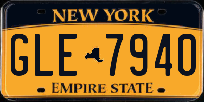 NY license plate GLE7940