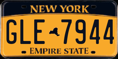 NY license plate GLE7944
