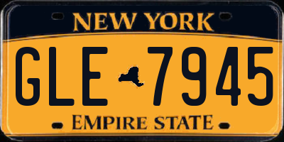 NY license plate GLE7945