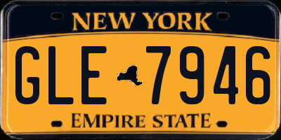NY license plate GLE7946