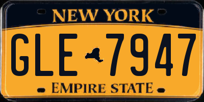 NY license plate GLE7947