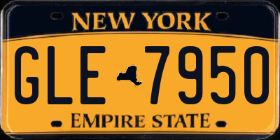 NY license plate GLE7950