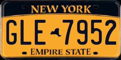 NY license plate GLE7952
