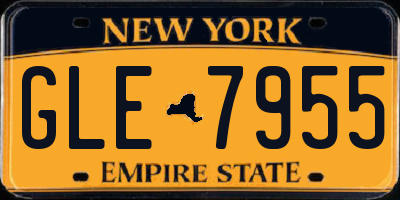 NY license plate GLE7955