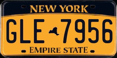 NY license plate GLE7956
