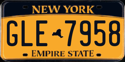 NY license plate GLE7958