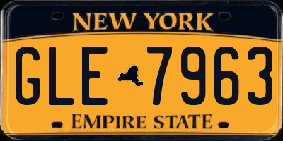 NY license plate GLE7963