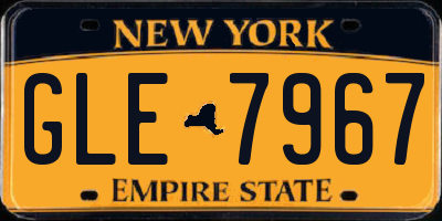 NY license plate GLE7967