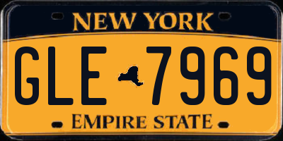 NY license plate GLE7969