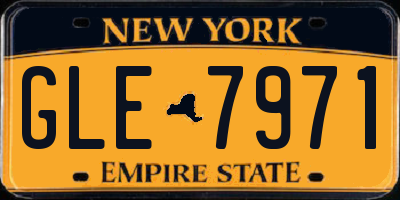 NY license plate GLE7971
