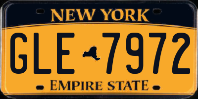 NY license plate GLE7972