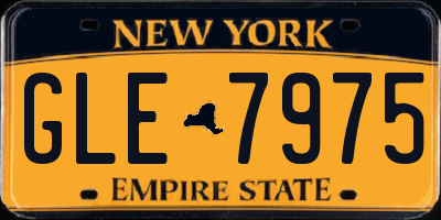 NY license plate GLE7975