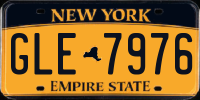 NY license plate GLE7976