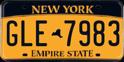 NY license plate GLE7983