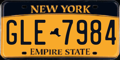 NY license plate GLE7984