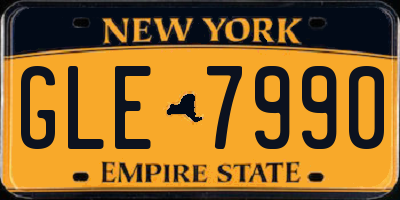 NY license plate GLE7990