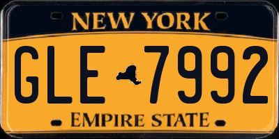 NY license plate GLE7992