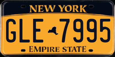 NY license plate GLE7995