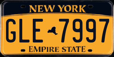 NY license plate GLE7997